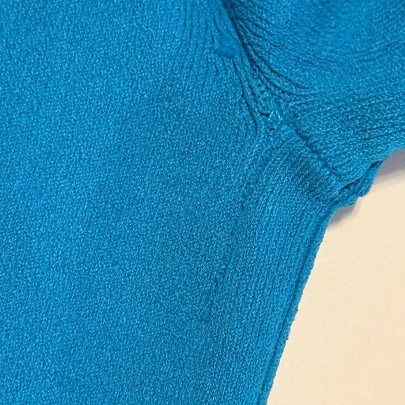 XS And & Other Stories Designer Asymmetrical Tie Cropped Turquoise Blue Sweater - Picture 12 of 13